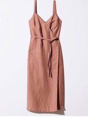 Wilfred Wrap-Style Linen Midi Dress